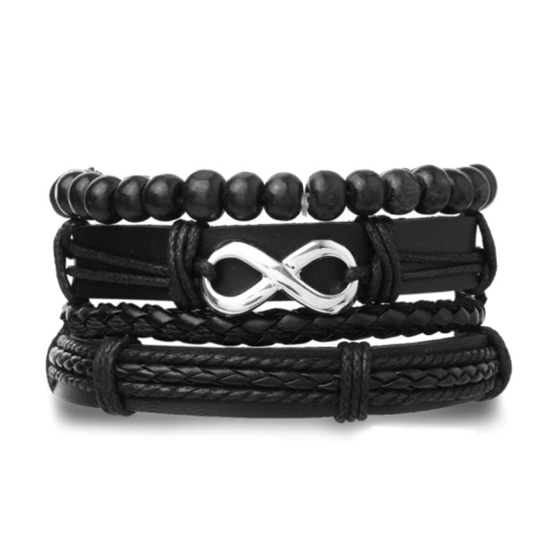 Männer Armband Set Infinity – | Shop JS Kunstleder Armbänder