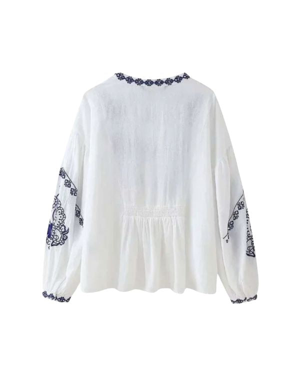 „Azura“ Shirt für den perfekten Boho-Look - langarm Hippie Boho Shirt 