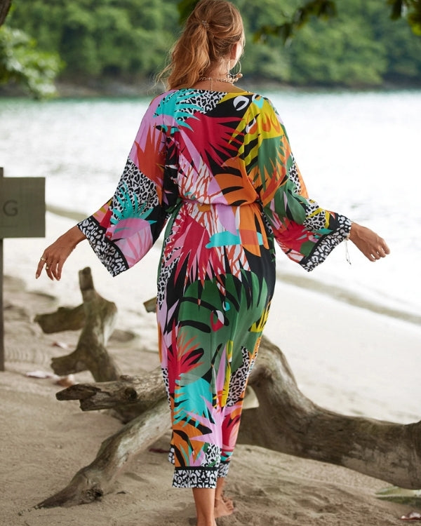 Stylischer Kimono „Lilia“ für den Sommer - Langer farbiger Kimono