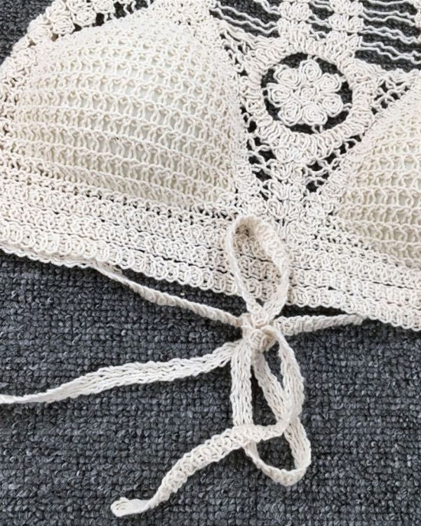 Häkeltop Crochet Hermosa  Rückenfreies Boho Crop Top – JS Shop