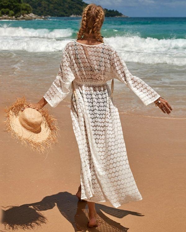 Weisser Strand Kimono Aura Shop Cover-Up Style – | JS Boho Beach
