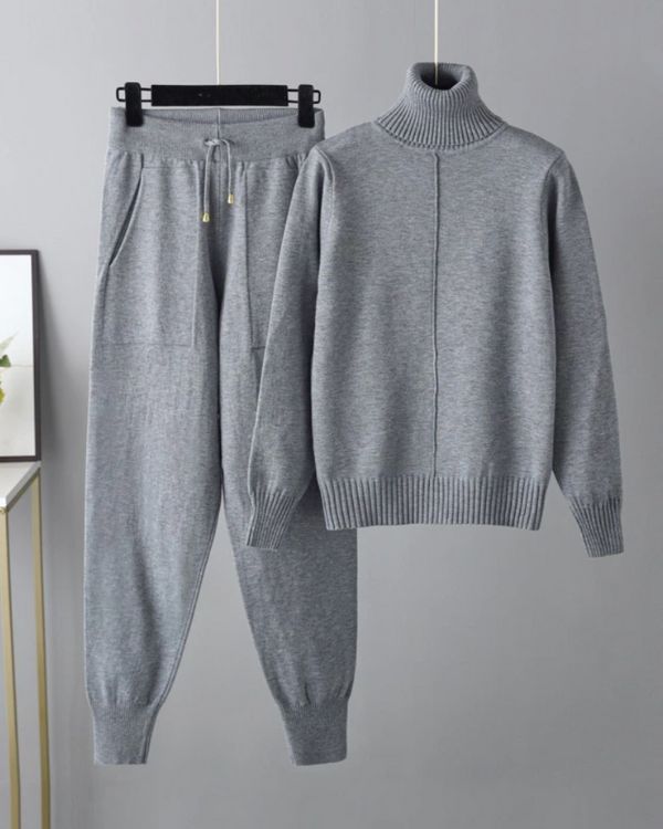Zweierset Rollkragen Pullover Shop Zweiteiler JS | Strick Loungewear – Kim